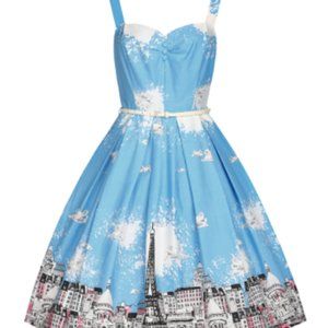 Lindy Bop "Bernice" Paris Border Halter dress